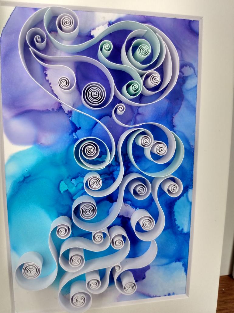 Budget blue swirls, 5X7, $50